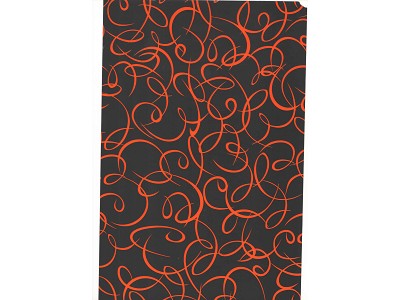 Black paper spool with orange spirals