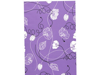 Purple with flowers paper spool