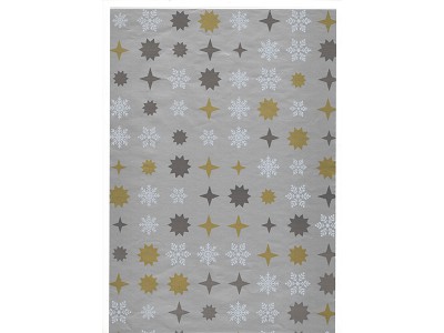 Bobina de Papel con estrellas plateado