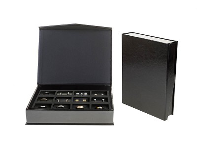 Caja Forrada Polipiel Negra dibujo 1 (12 Huecos) Caja Forrada Polipiel Negra dibujo 1 (12 Huecos)